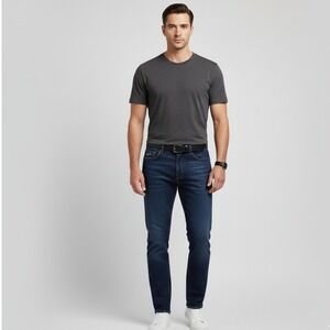 T&B XL Gray Slub Cotton‎ T-Shirt Soft Textured Tee Casual Minimalist Basic